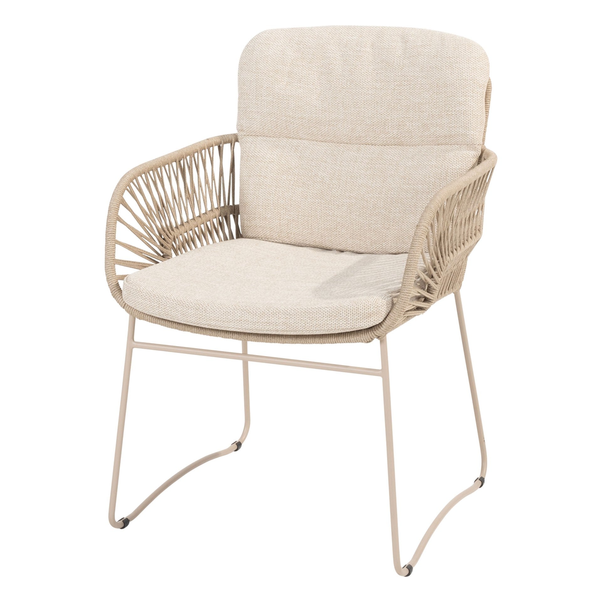 4 Seasons Outdoor Murcia Dining Chair Latte With 2 Cushions