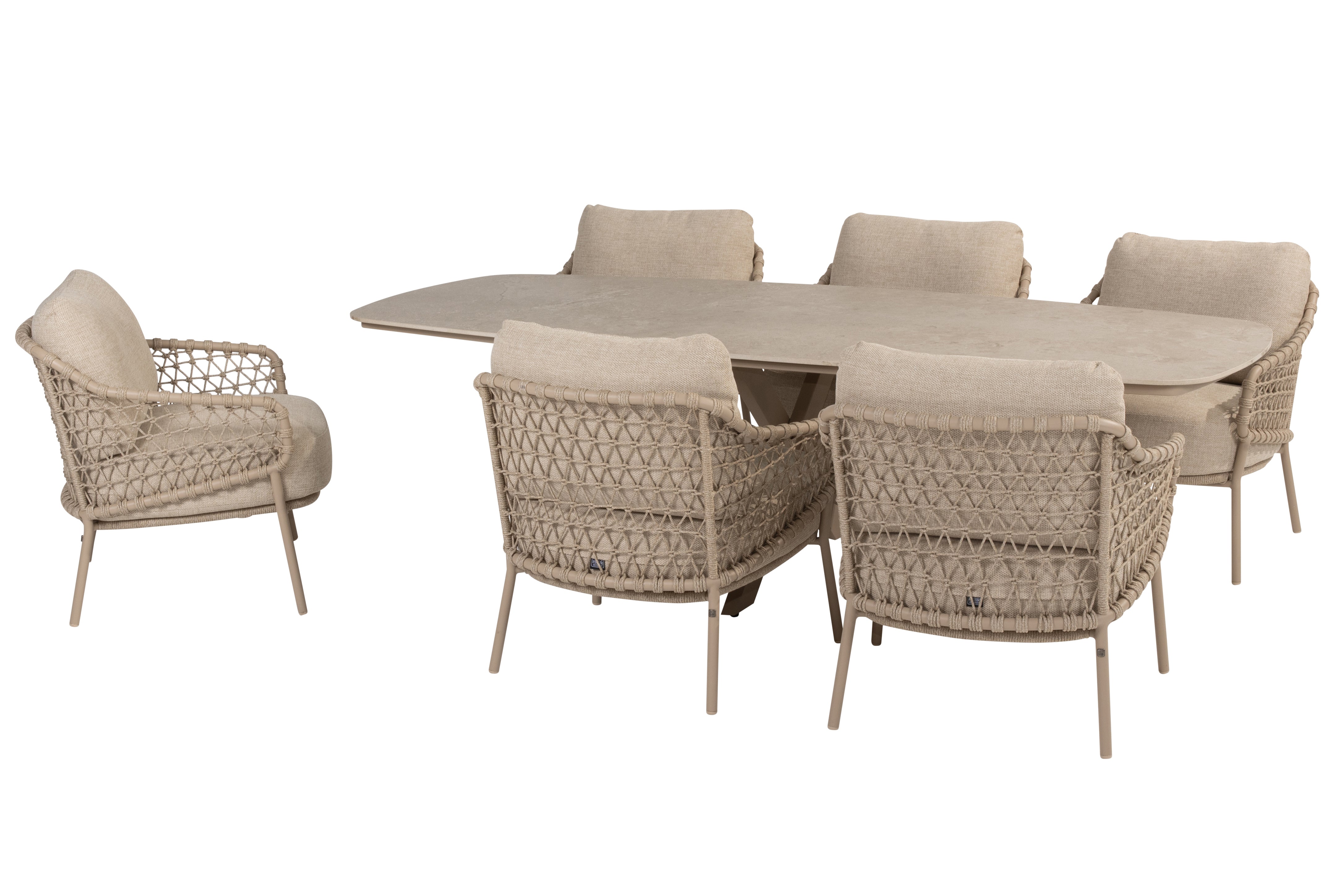 4 Seasons Outdoor Sardinia Low Dining 6 Seat With Nevada Dining Table