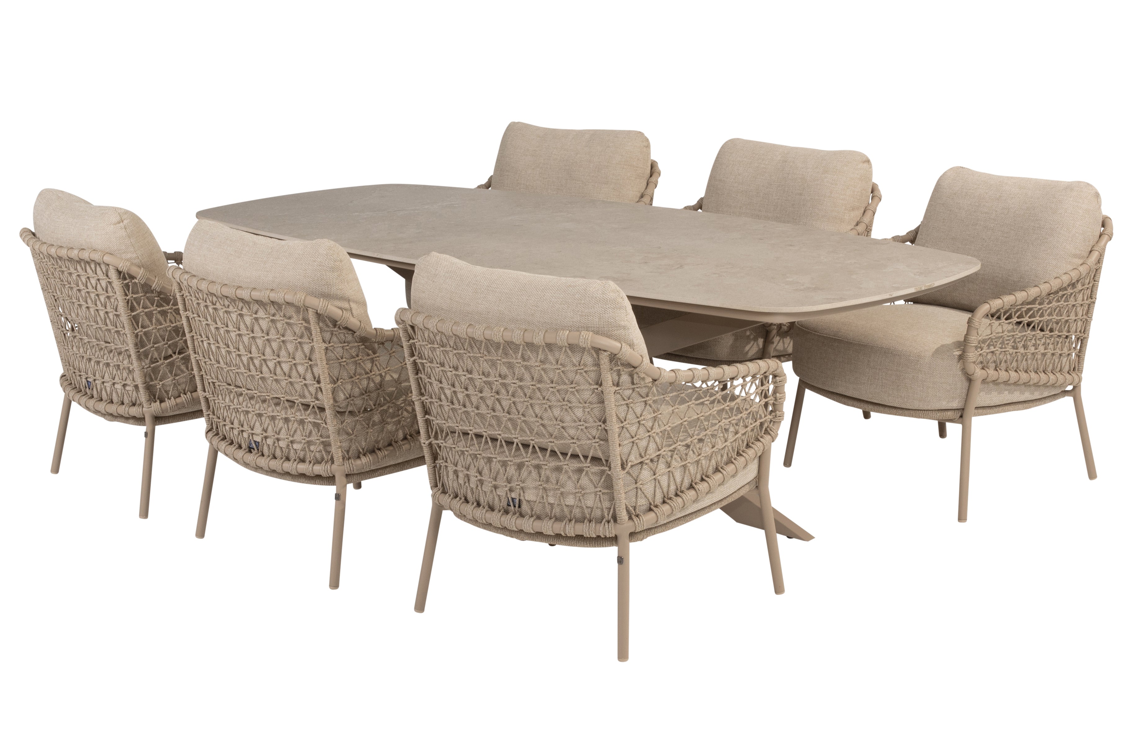 4 Seasons Outdoor Sardinia Low Dining 6 Seat With Nevada Dining Table