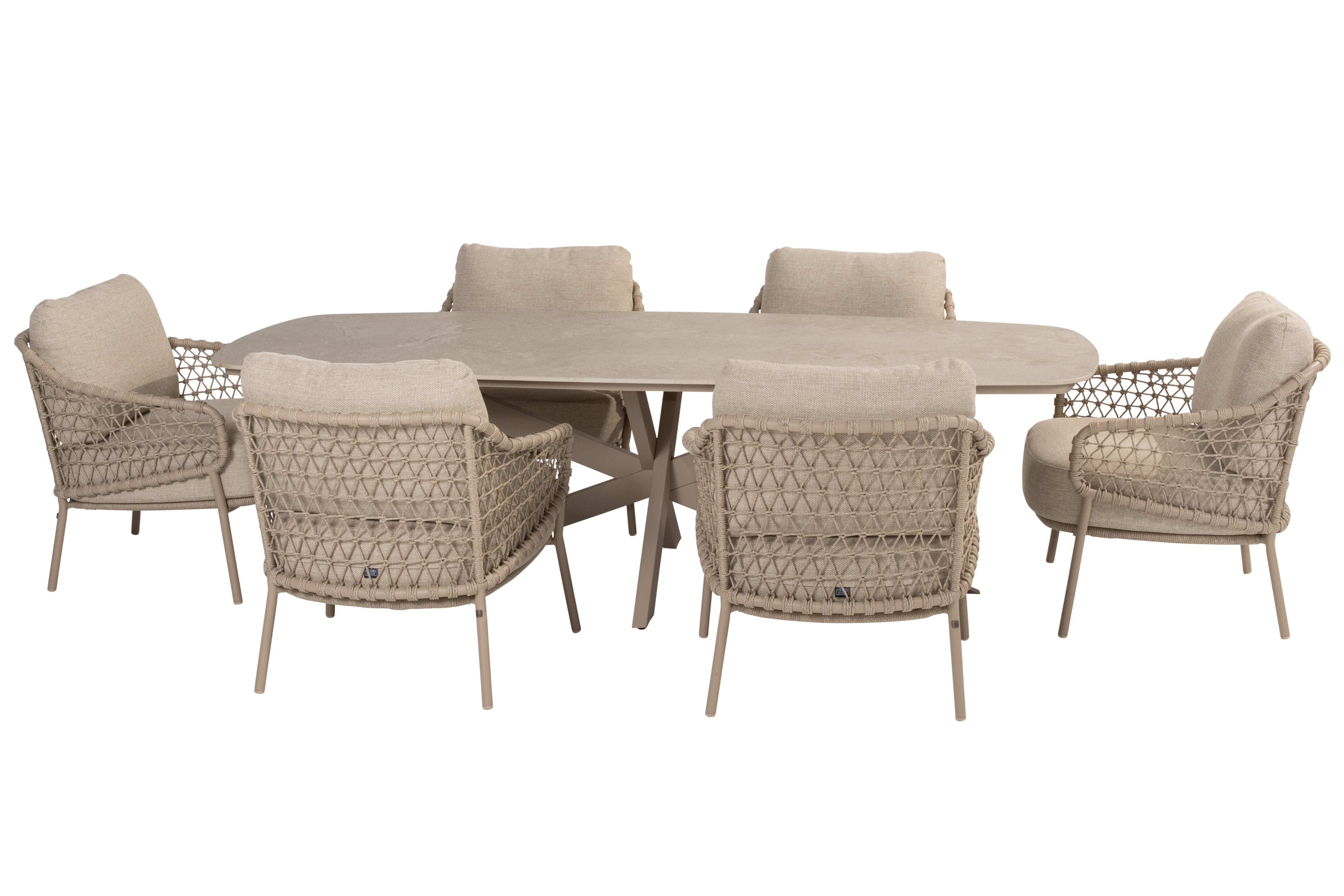 4 Seasons Outdoor Sardinia Low Dining 6 Seat With Nevada Dining Table