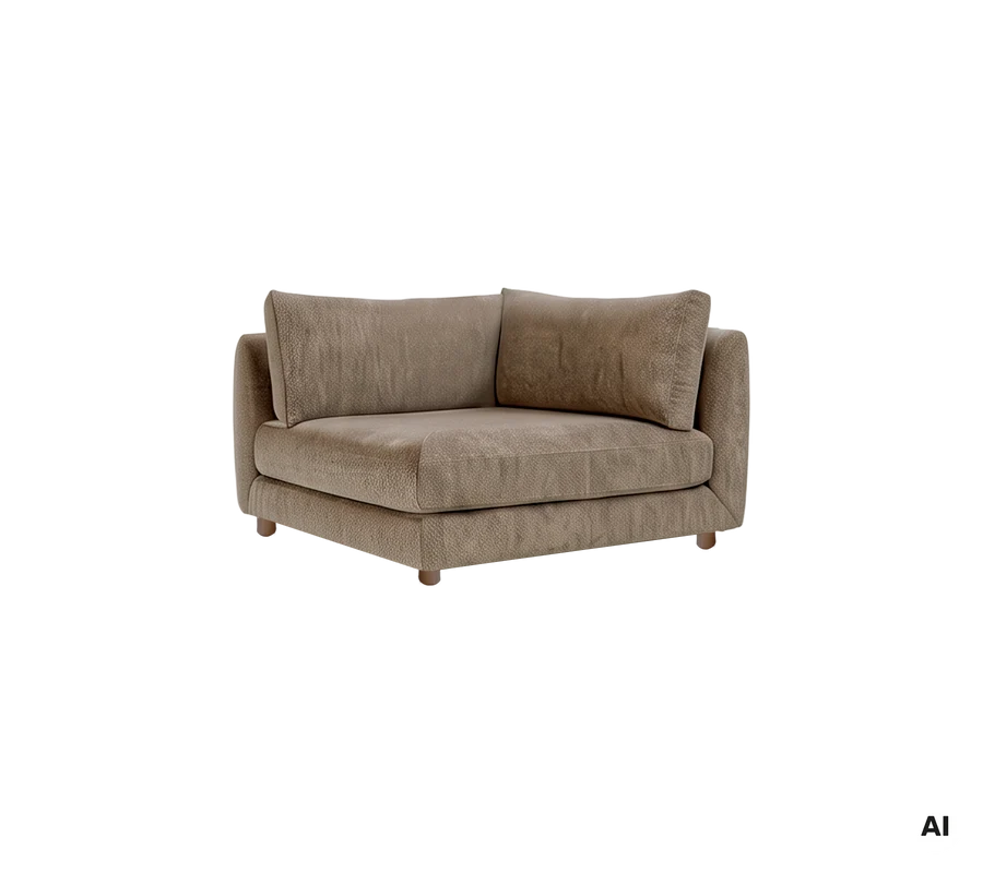 Cane-line Bloom corner sofa module with teak legs