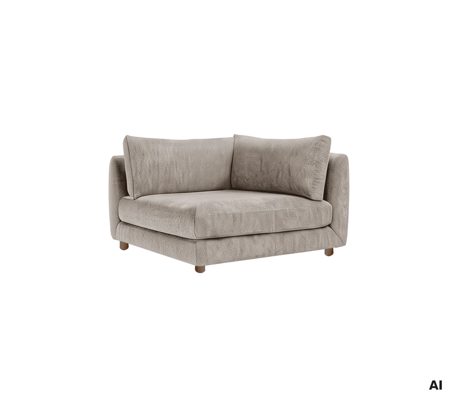 Cane-line Bloom corner sofa module with teak legs