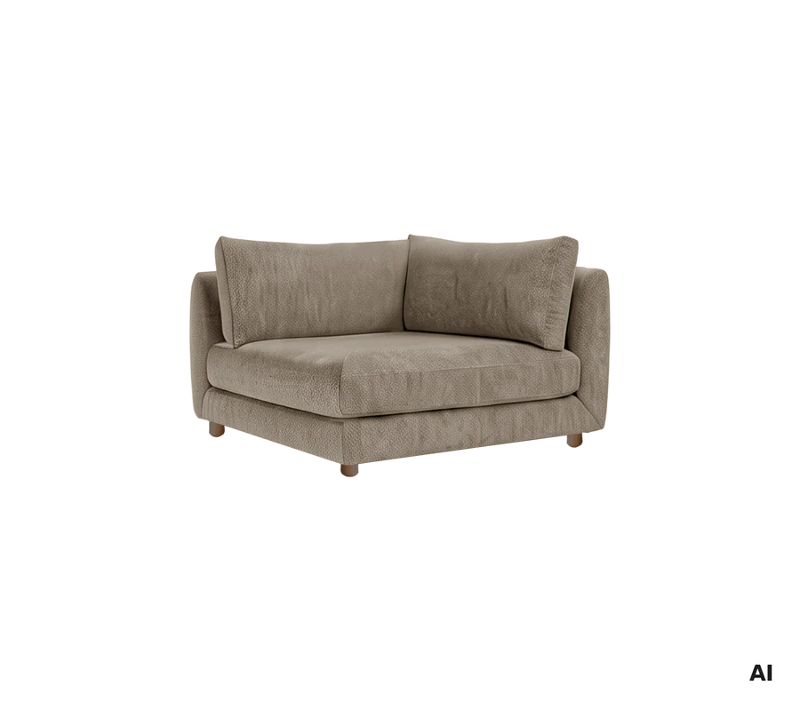 Cane-line Bloom corner sofa module with teak legs