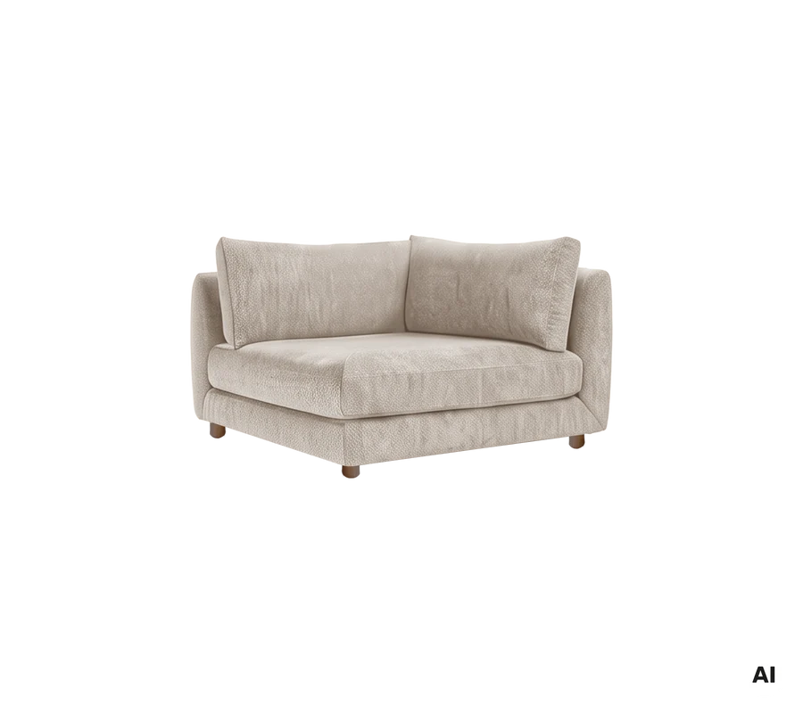 Cane-line Bloom corner sofa module with teak legs