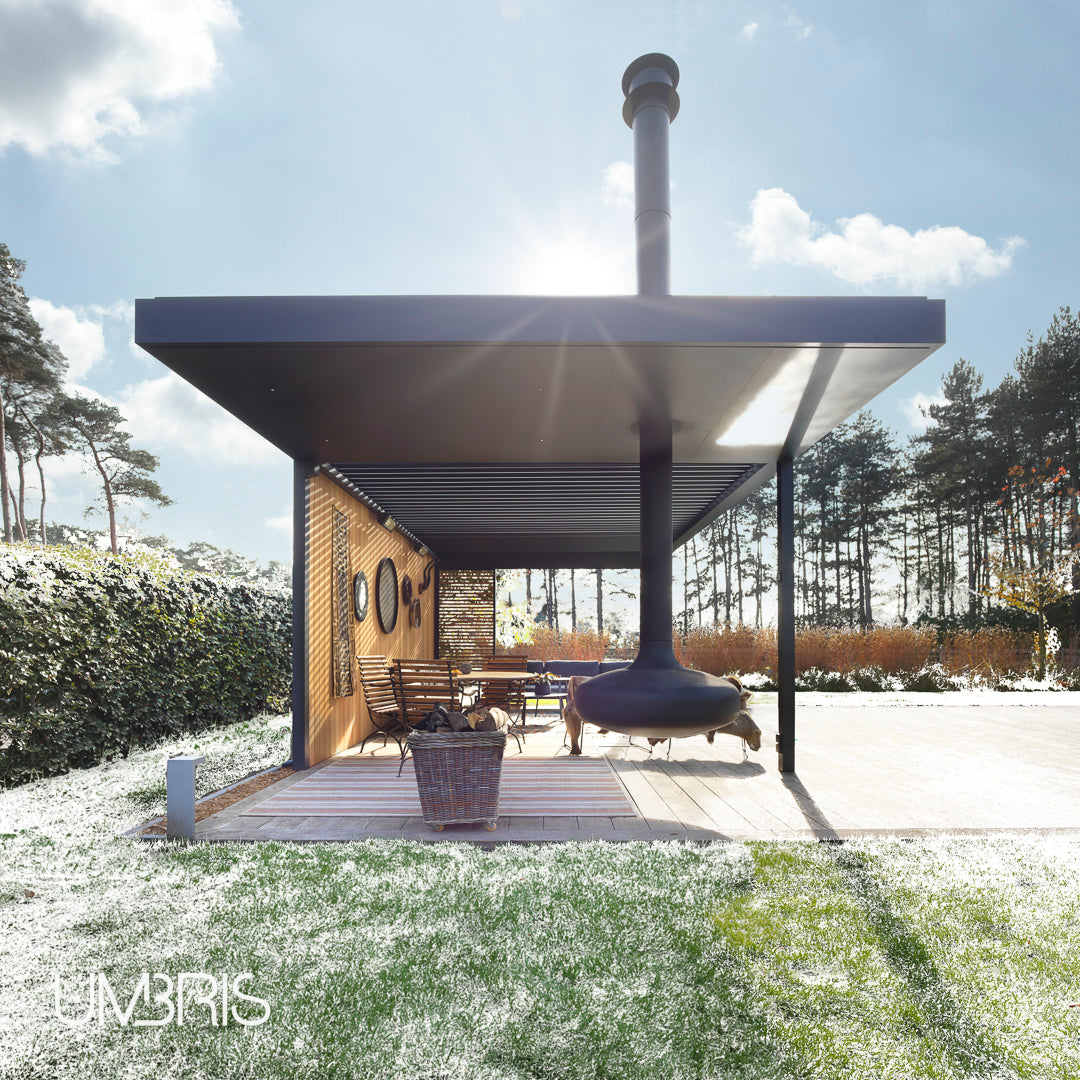 Umbris Pergolas Hanging Fire Pit Project