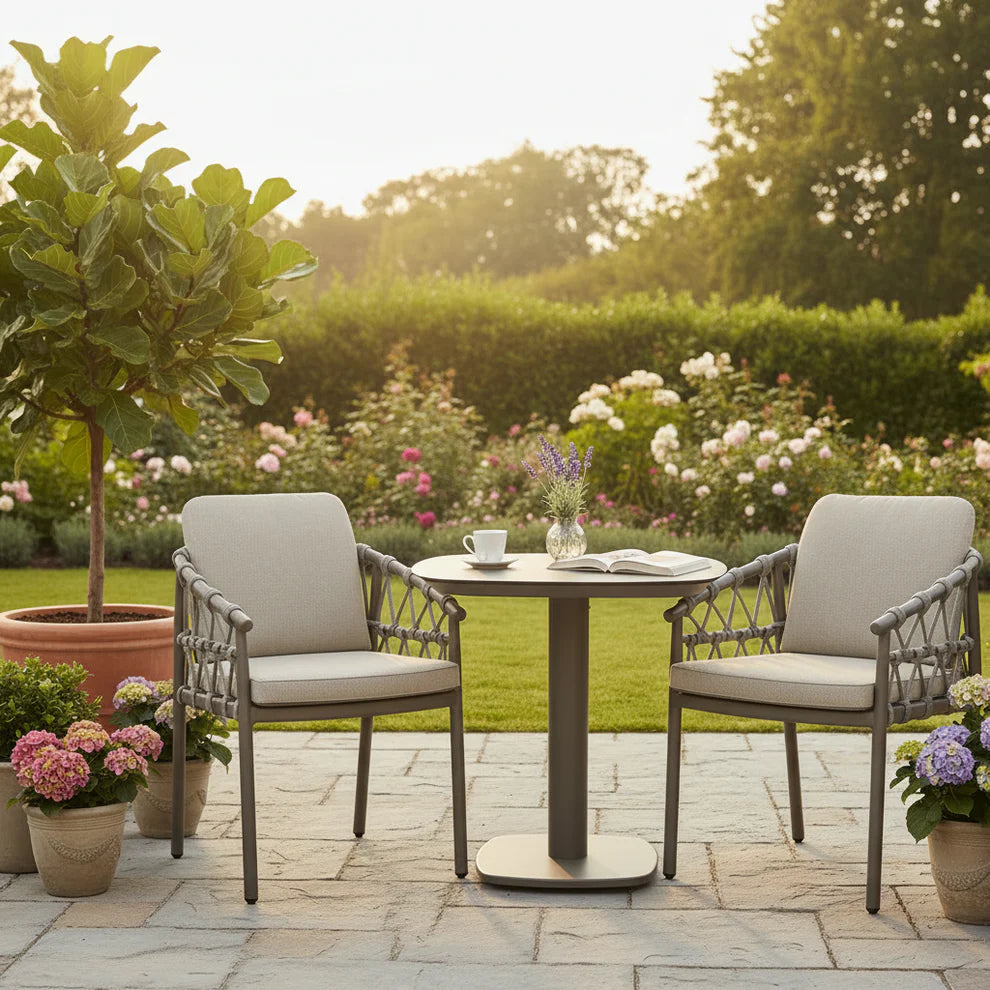 4 Seasons Outdoor Piacenza 2 Seat with Manolo 75cm Ceramic Dining Table