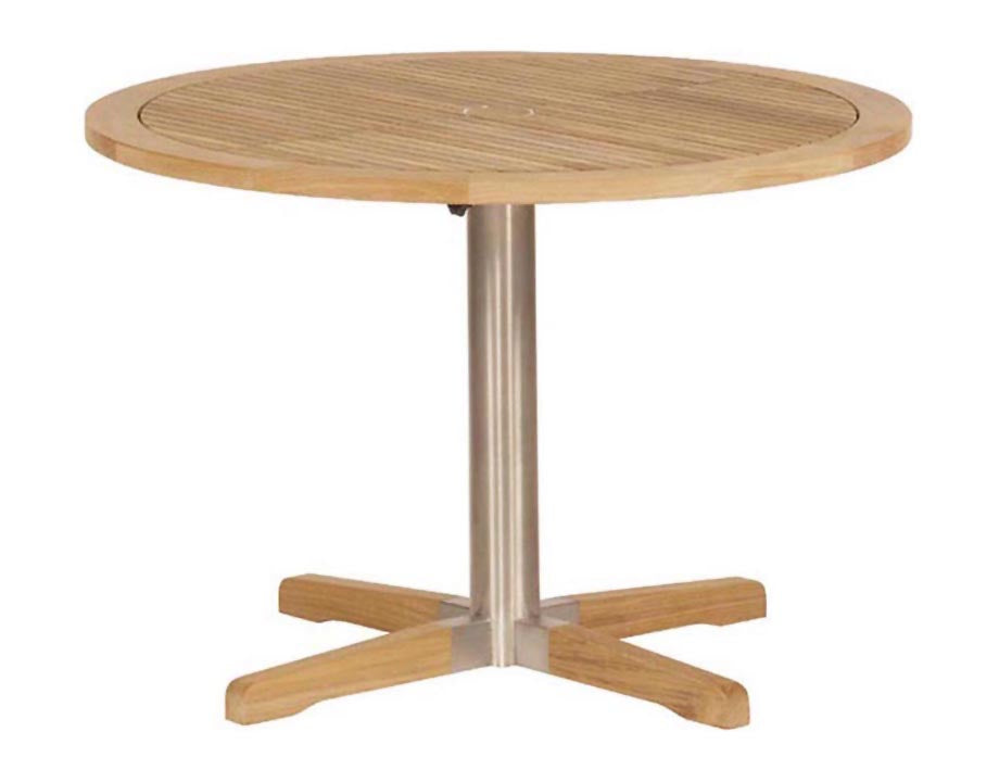 Equinox Dining Bistro Table 100 Ø Circular Teak top