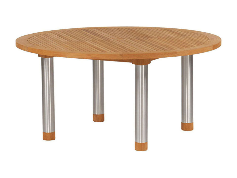 Equinox Dining Table 150 Ø Circular with Teak top