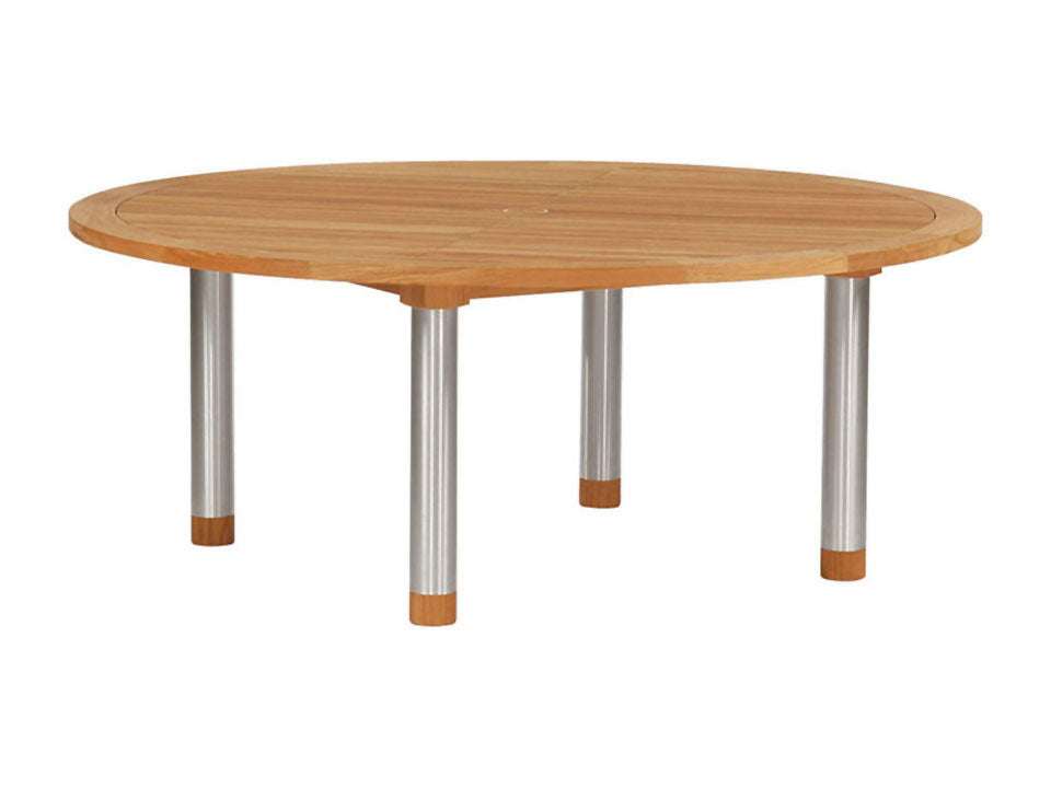 Equinox Dining Table 180 Ø Circular with Teak top