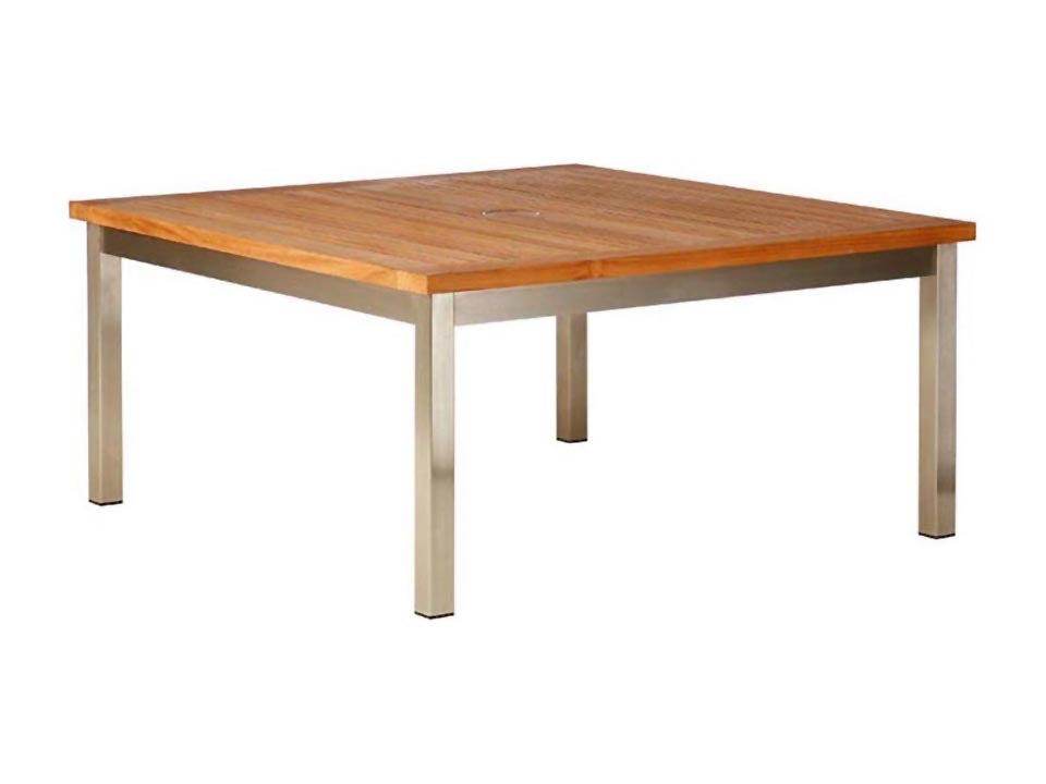 Equinox Occasional Conversation Table 100 Square Teak top