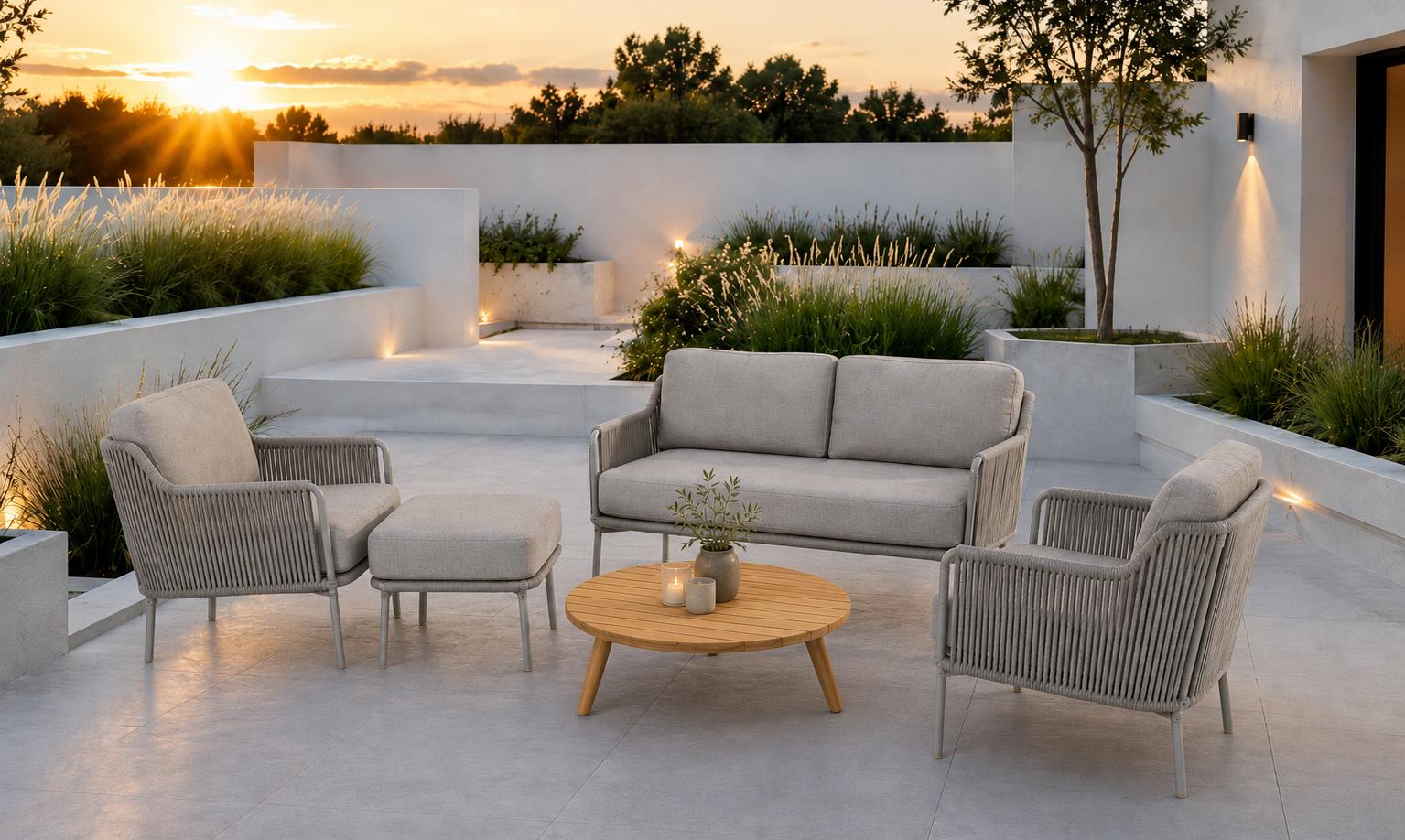 4 Seasons Outdoor Bernini Lounge Set with Zucca Coffee Table