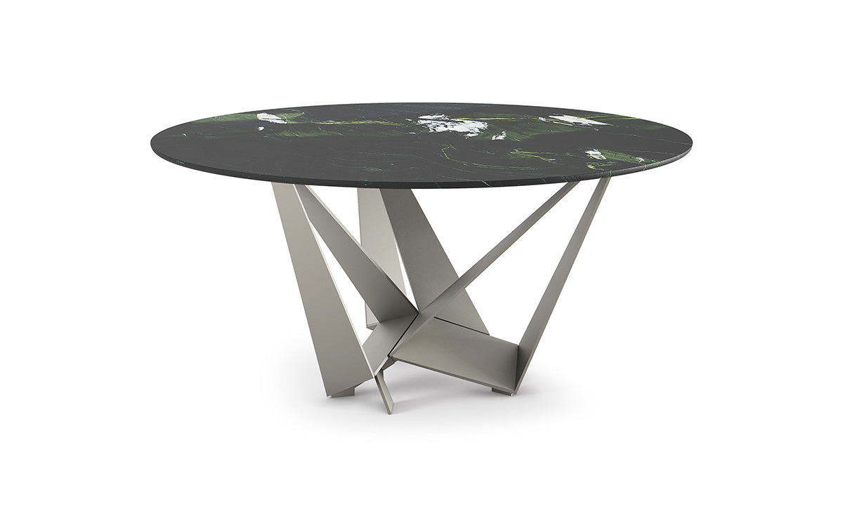 Cattelan Italia Skorpio Round & Biscuit Shaped Marble Dining Table