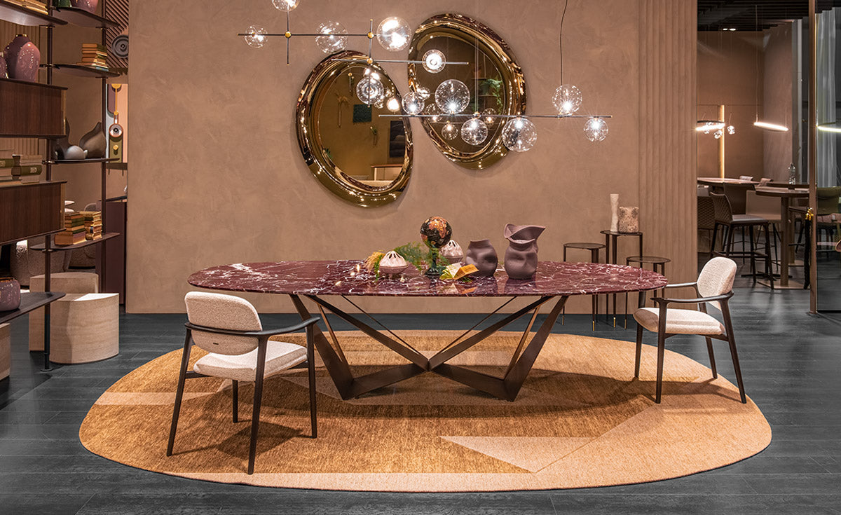 Cattelan Italia Skorpio Round & Biscuit Shaped Marble Dining Table