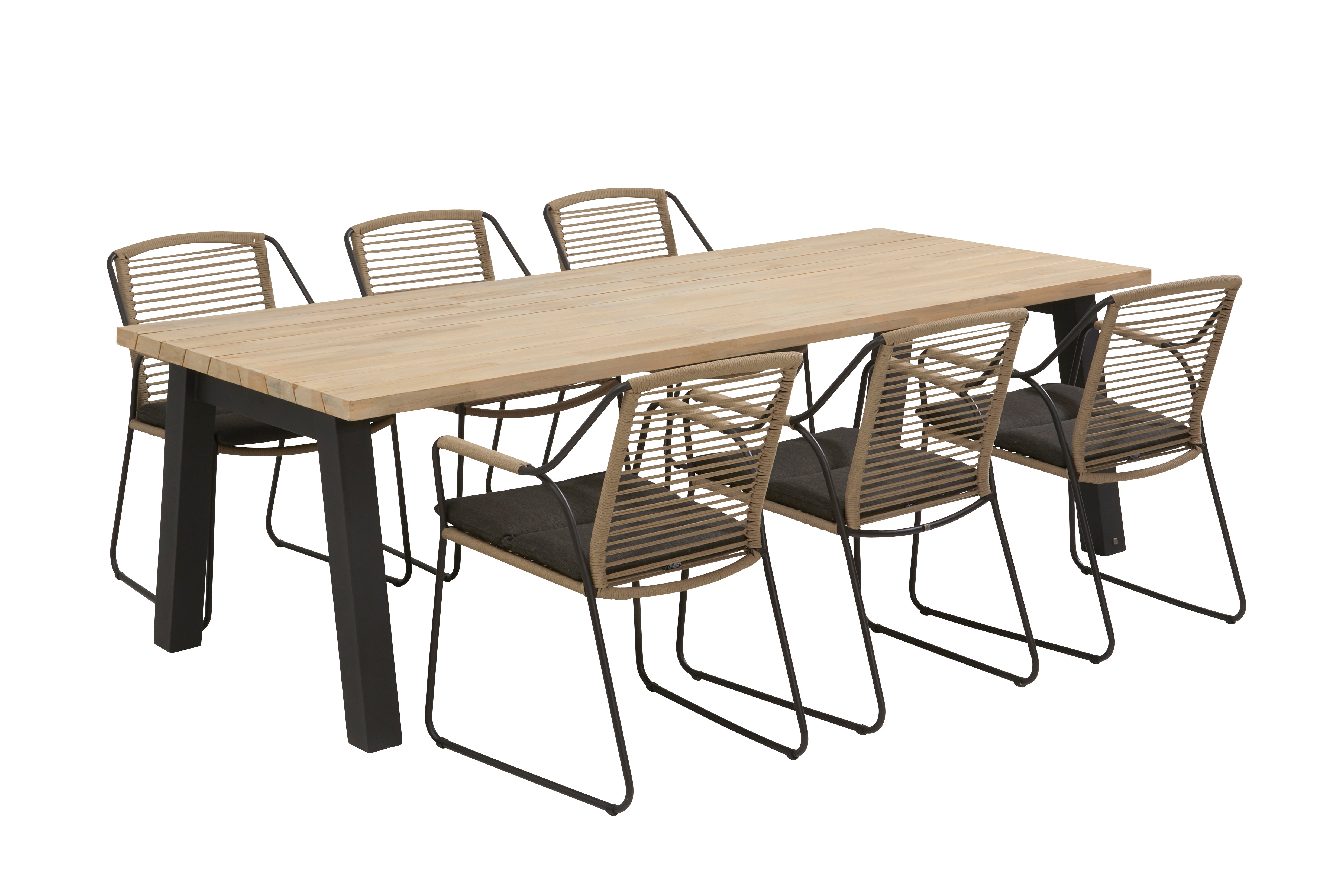 4 Seasons Outdoor Scandic 6 Seat Dining With Derby 240cm Table