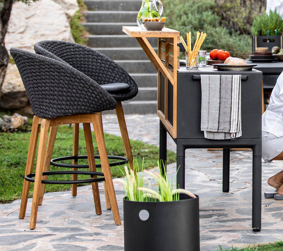 Cane-line Peacock Bar Chair with Teak Legs