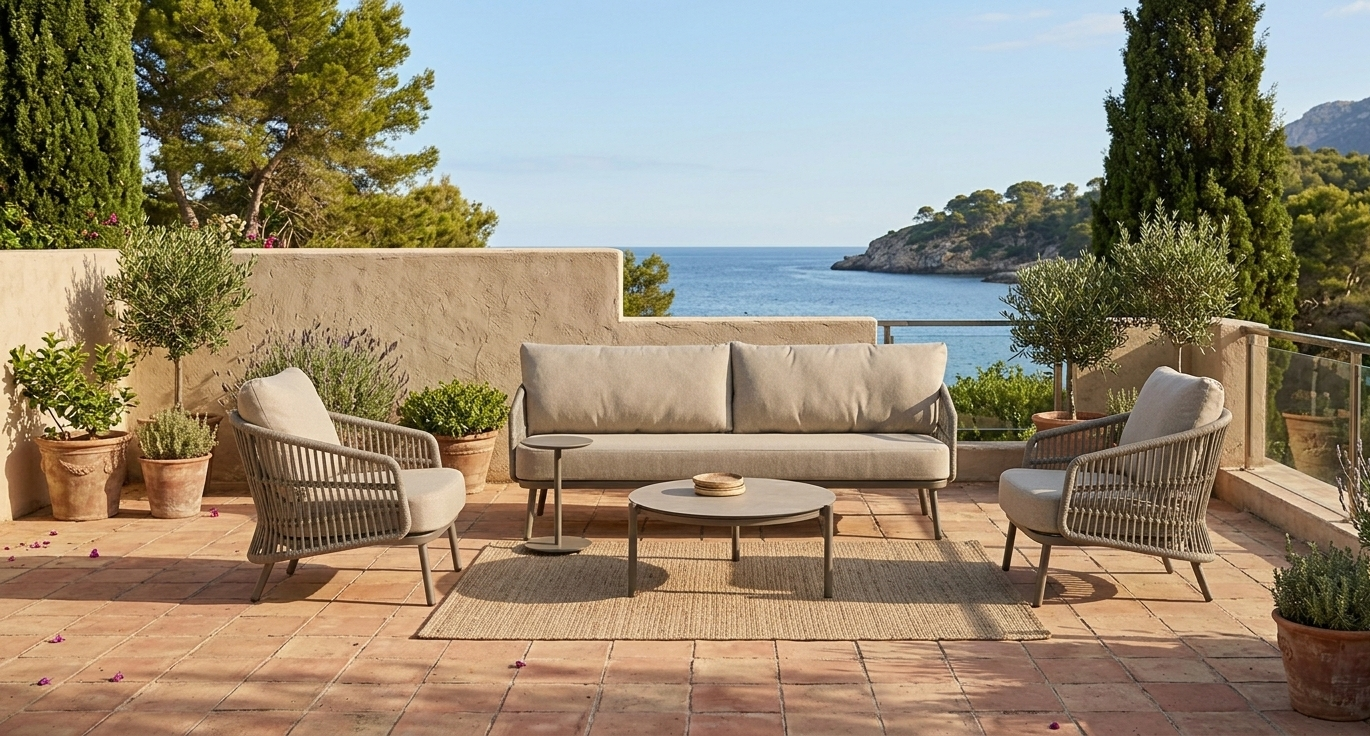 4 Seasons Outdoor Alicante Lounge Set with Vic 73cm coffee Table