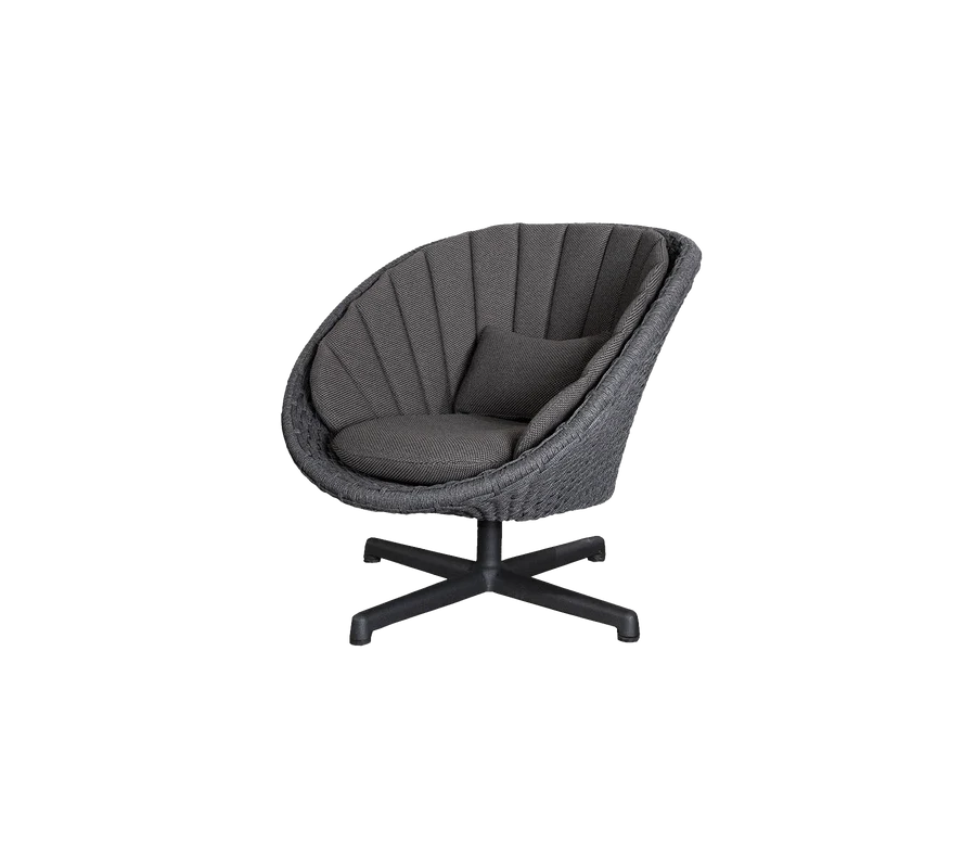 Cane-line Peacock Lounge Chair with Swivel Aluminium Base
