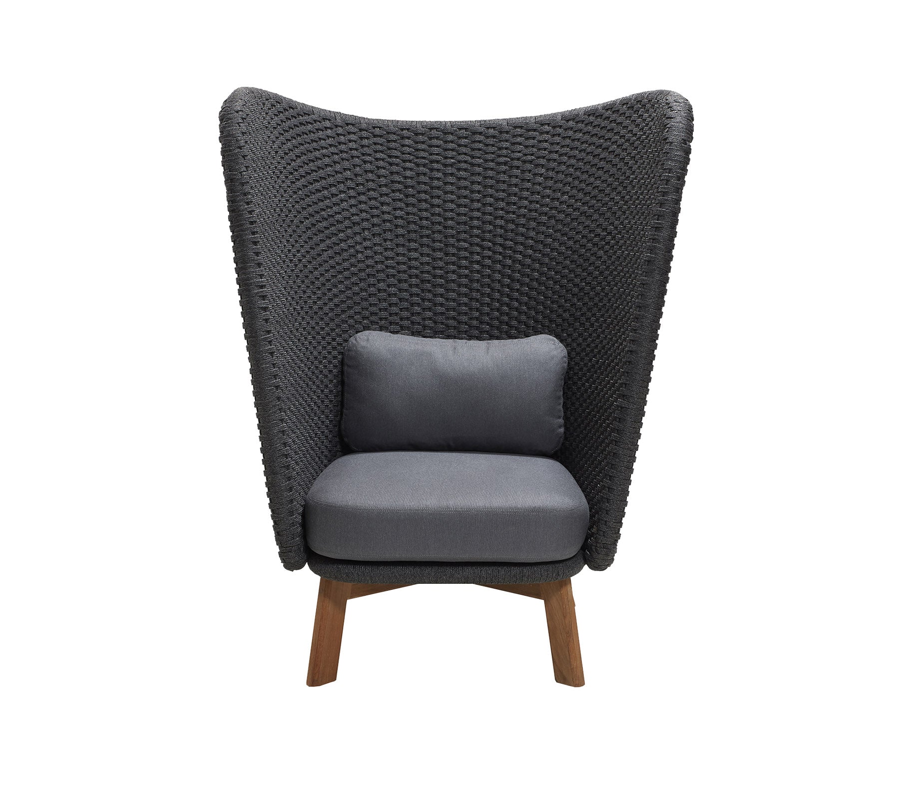 Cane-line Peacock Wing Highback Chair With Teak Legs