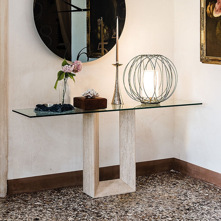 Cattelan Italia Diapason Console With Clear Glass