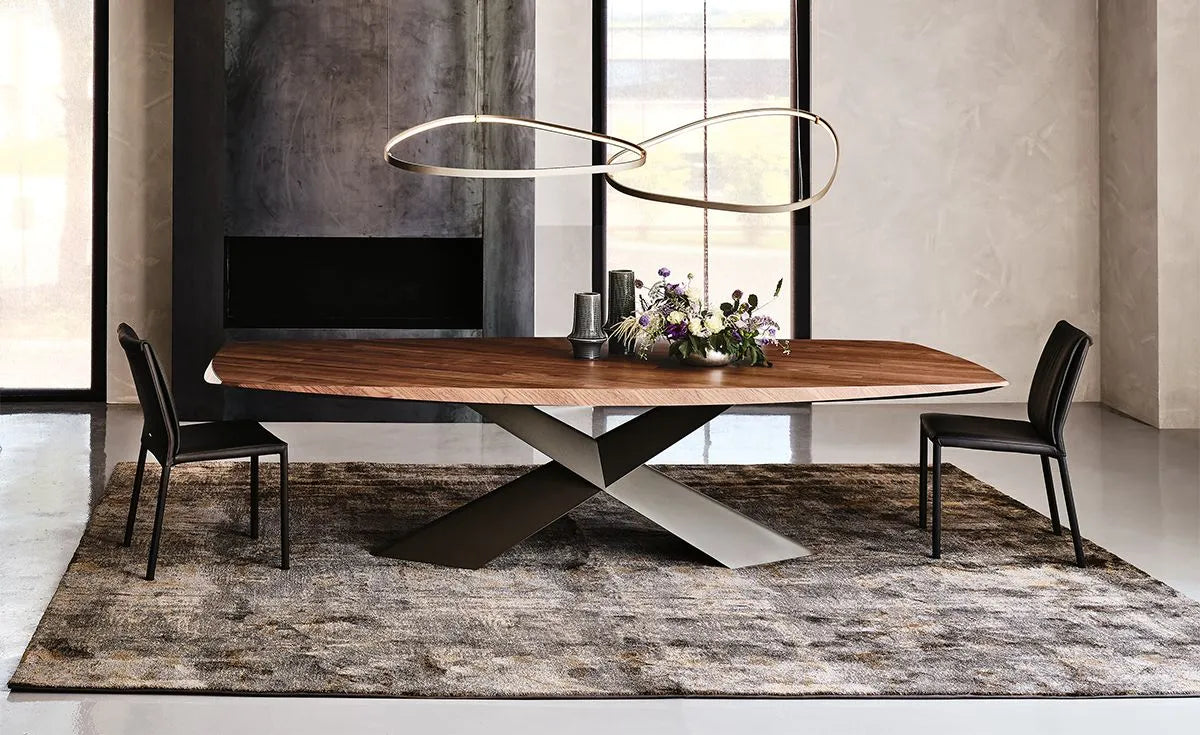 Cattelan Italia Tyron Wood Barrel-Shaped Dining Table