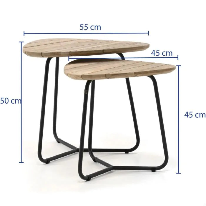 4 Seasons Outdoor Axel Triangle coffee tables teak