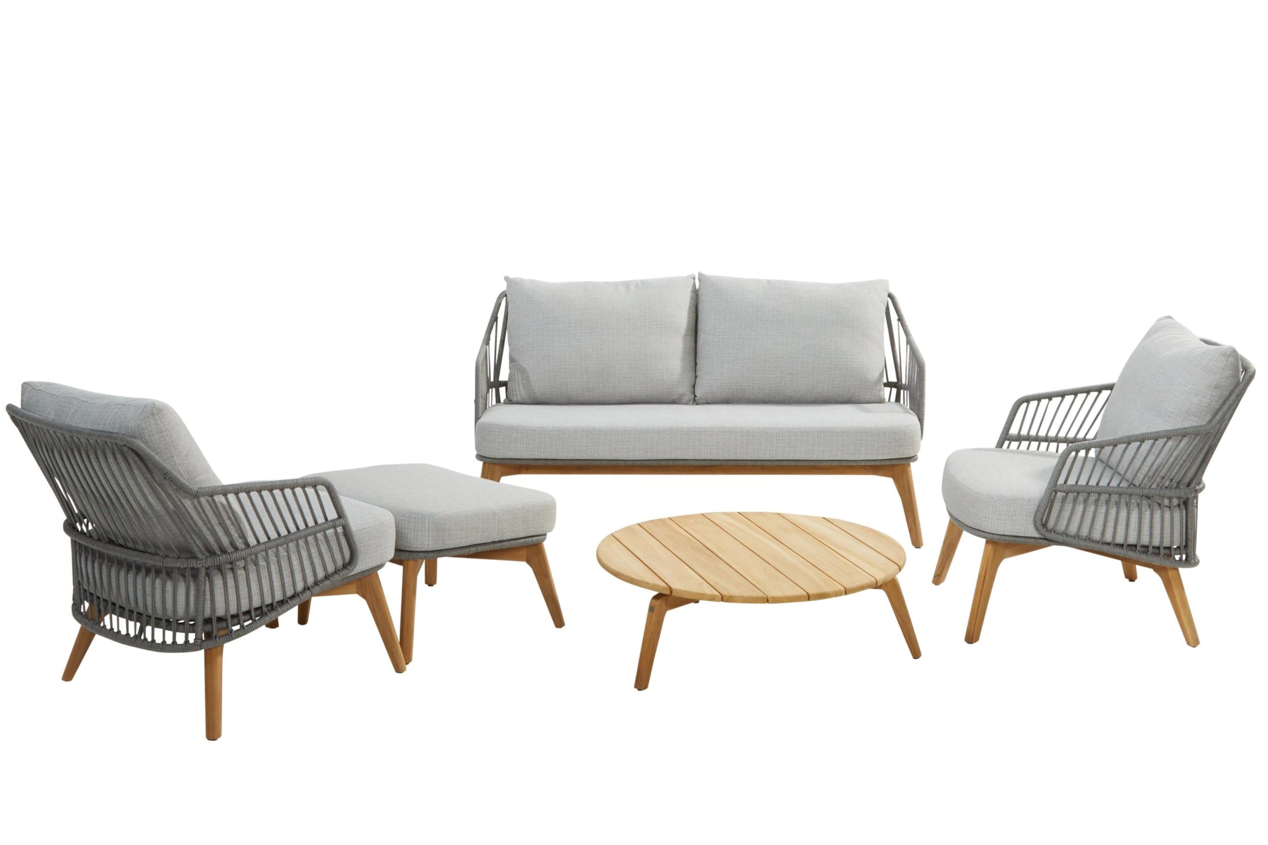 4 Seasons Outdoor Ancora Lounge Set With 2 Footstools And Zucca Coffee Table