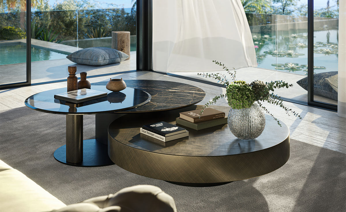 Cattelan Italia ARENA Keramik Bond Coffee Table ø100/179x42h
