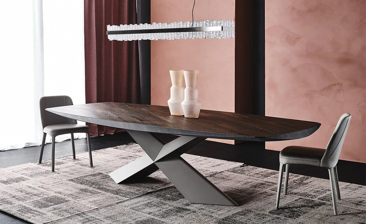 Cattelan Italia Tyron Wood Barrel-Shaped Dining Table