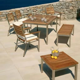 Barlow Tyrie Equinox Occasional Conversation Table 100 Square Teak Top