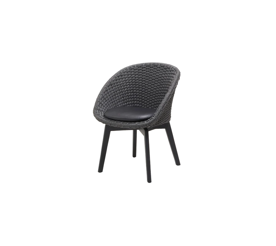 Cane-line Peacock Chair with Black Teak Legs Indoor