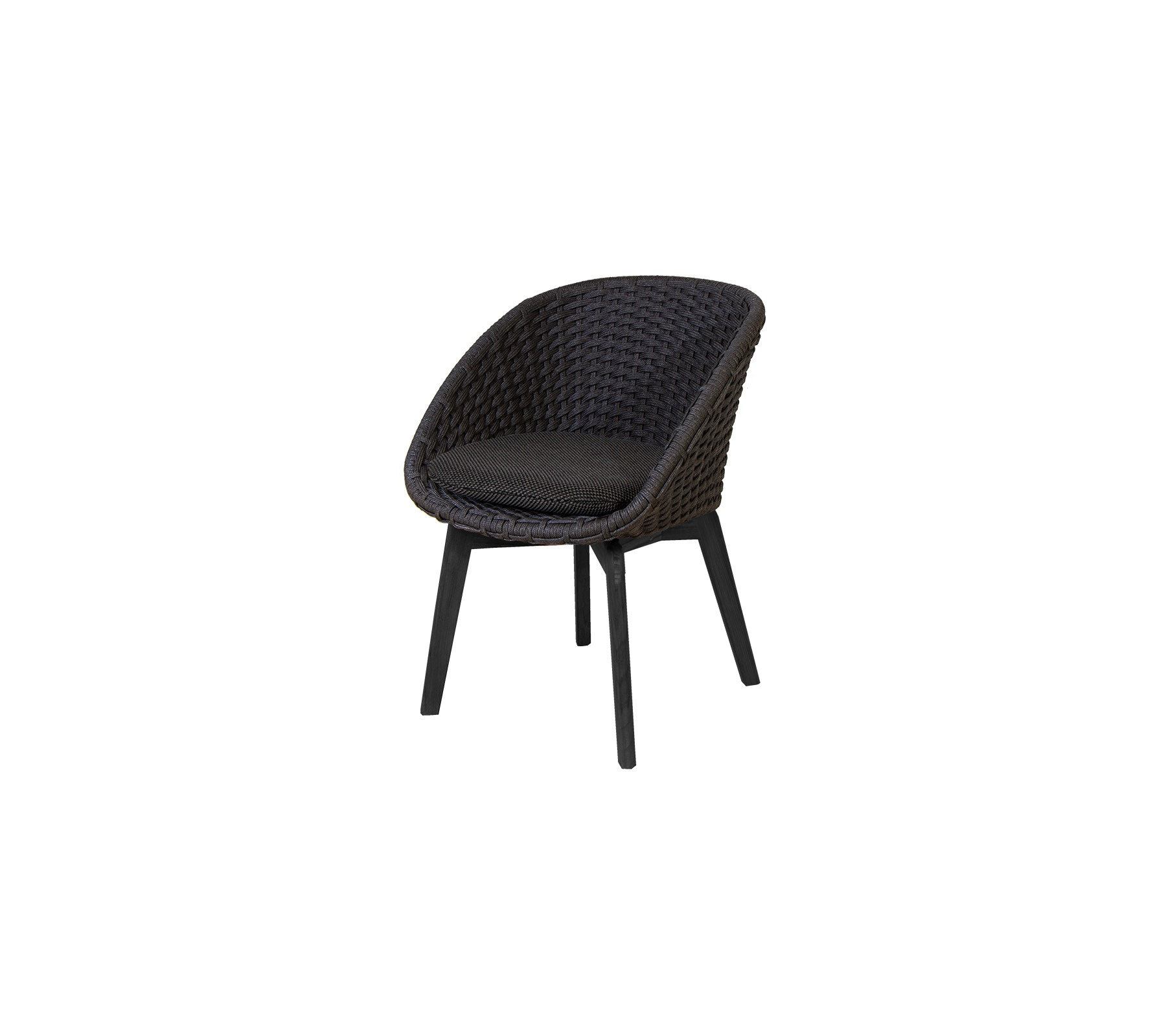 Cane-line Peacock Chair with Black Teak Legs Indoor