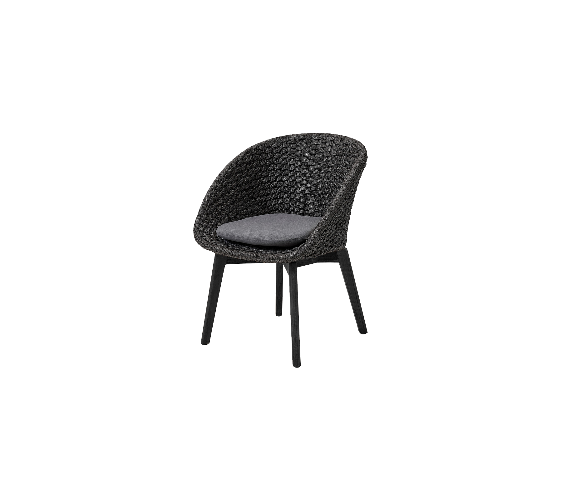 Cane-line Peacock Chair with Black Teak Legs Indoor