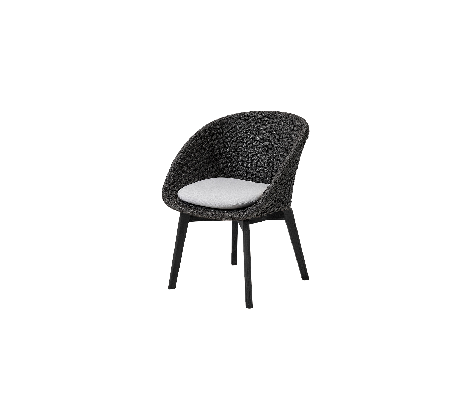 Cane-line Peacock Chair with Black Teak Legs Indoor