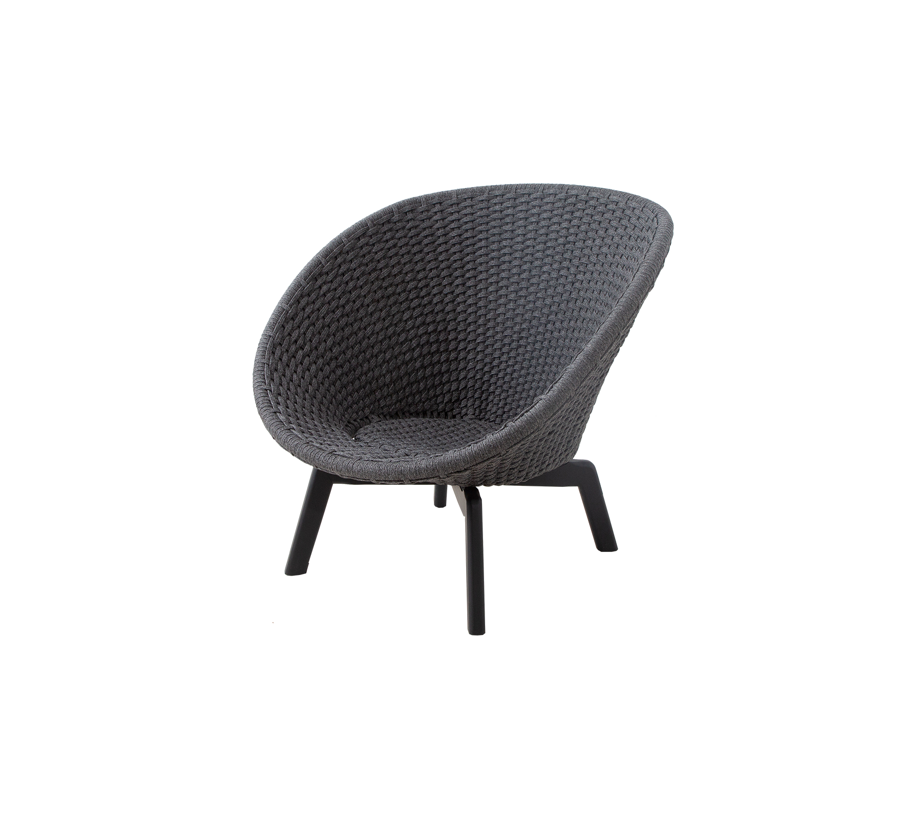 Cane-line Peacock Lounge Chair with Black Teak Legs Indoor