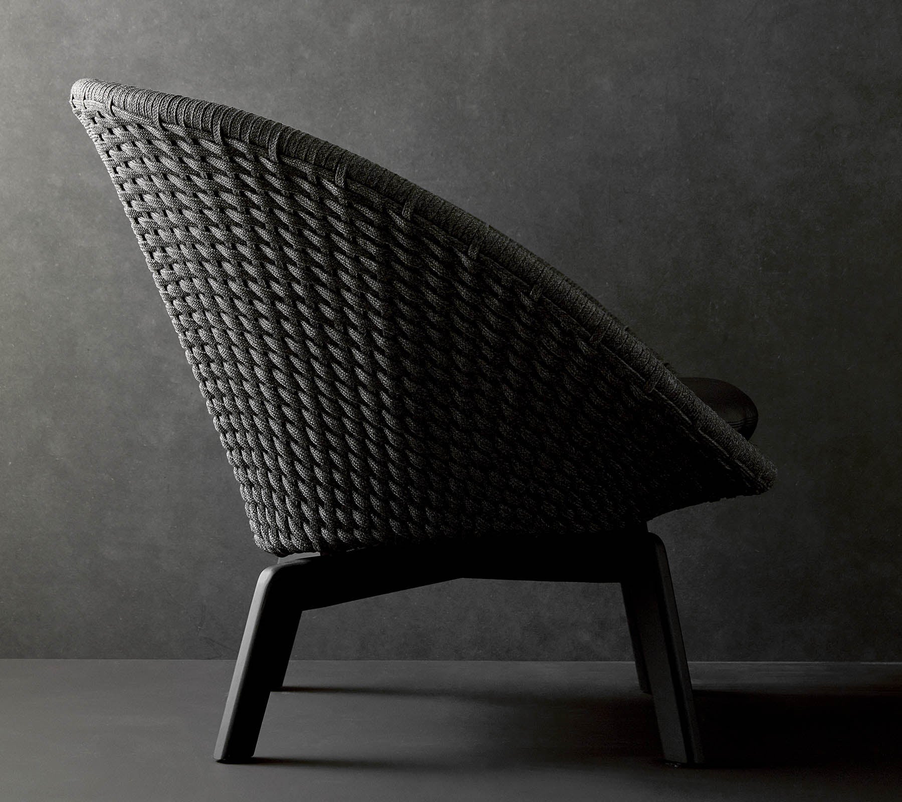Cane-line Peacock Lounge Chair with Black Teak Legs Indoor