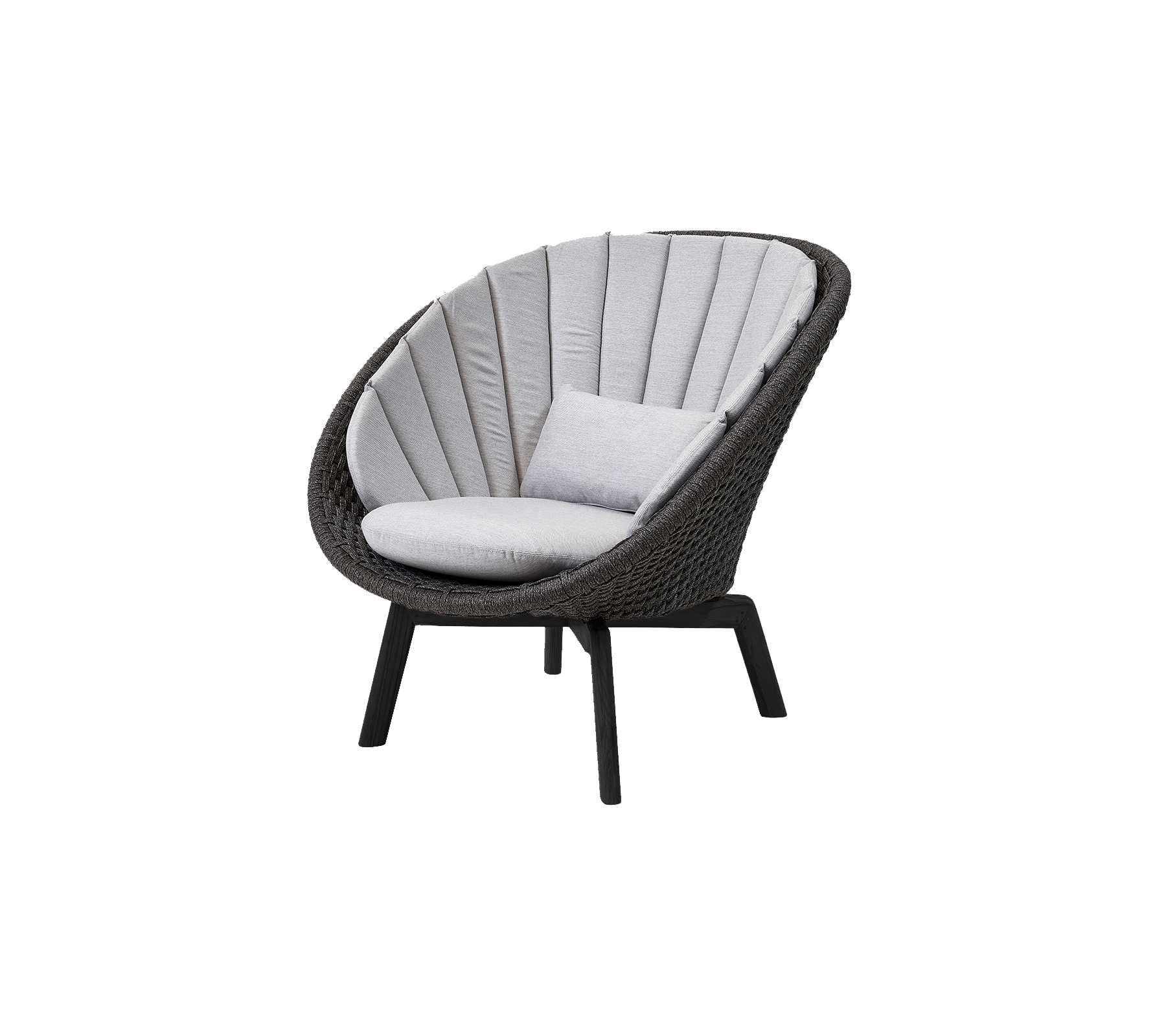 Cane-line Peacock Lounge Chair with Black Teak Legs Indoor