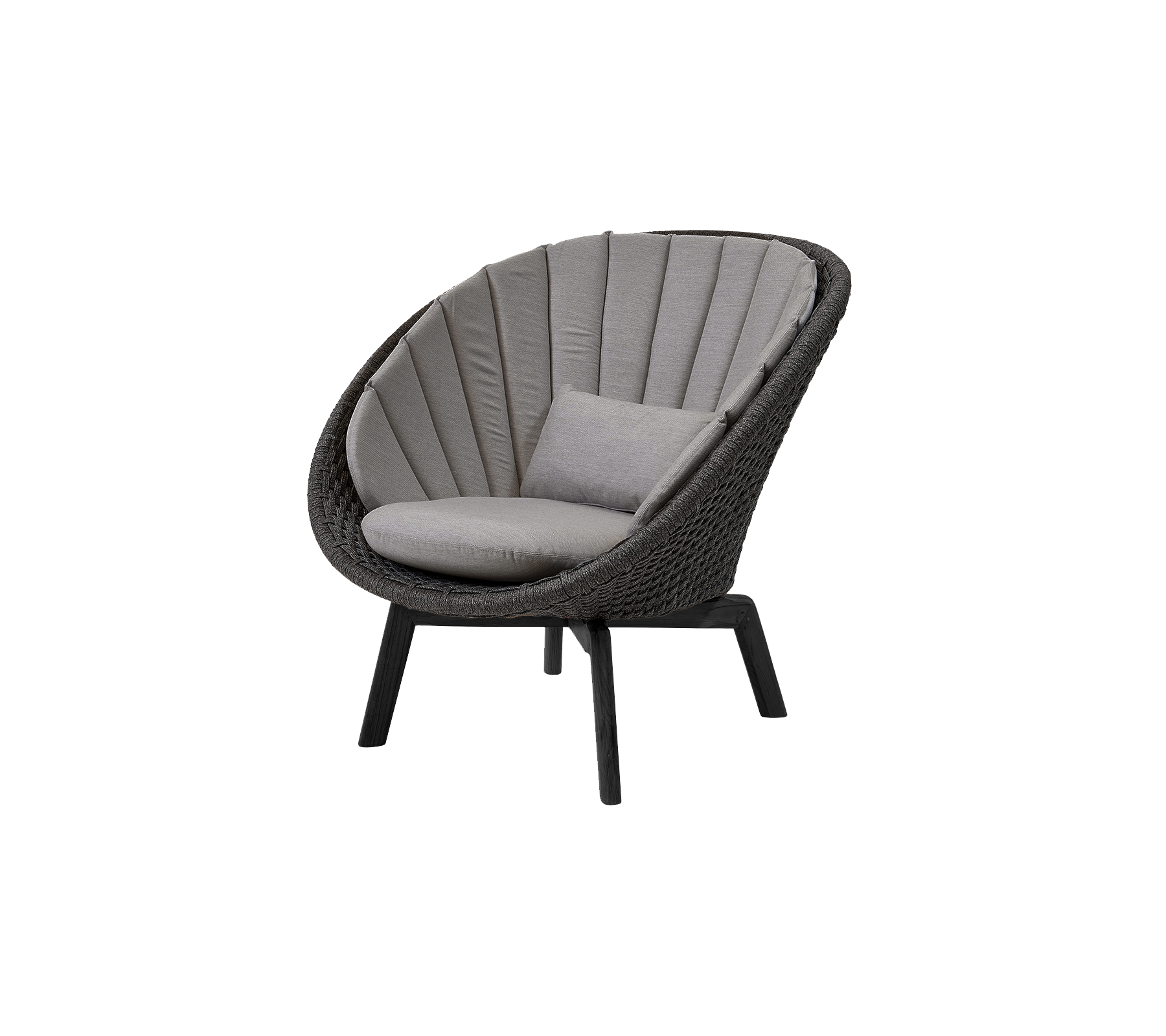 Cane-line Peacock Lounge Chair with Black Teak Legs Indoor