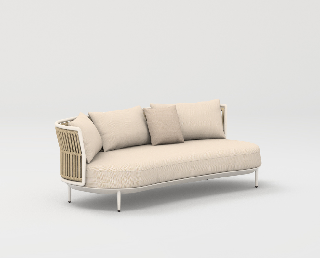 Point Furniture Amba Woven Sofa 2 Right arms Aluminum Structure