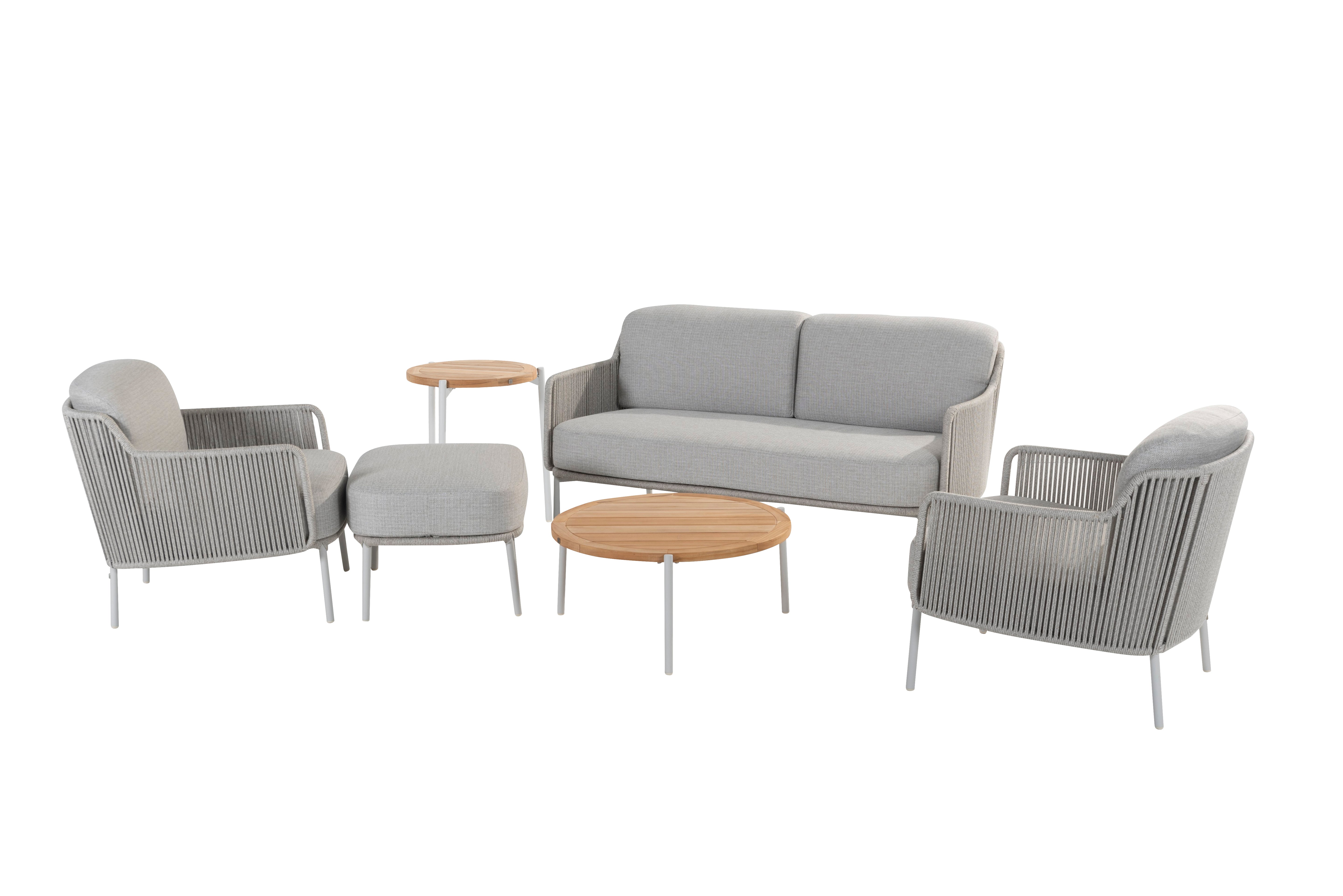 4 Seasons Outdoor Bernini Lounge Set With Two Tables And Footstool