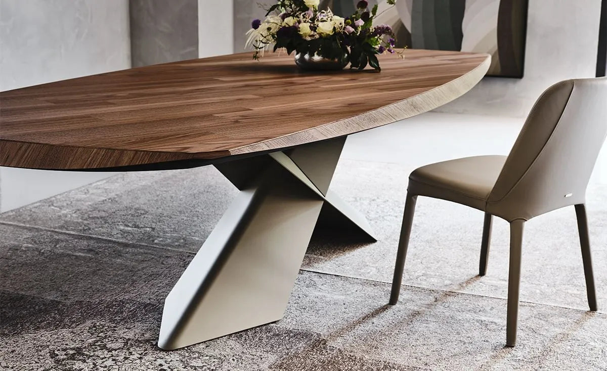 Cattelan Italia Tyron Wood Barrel-Shaped Dining Table