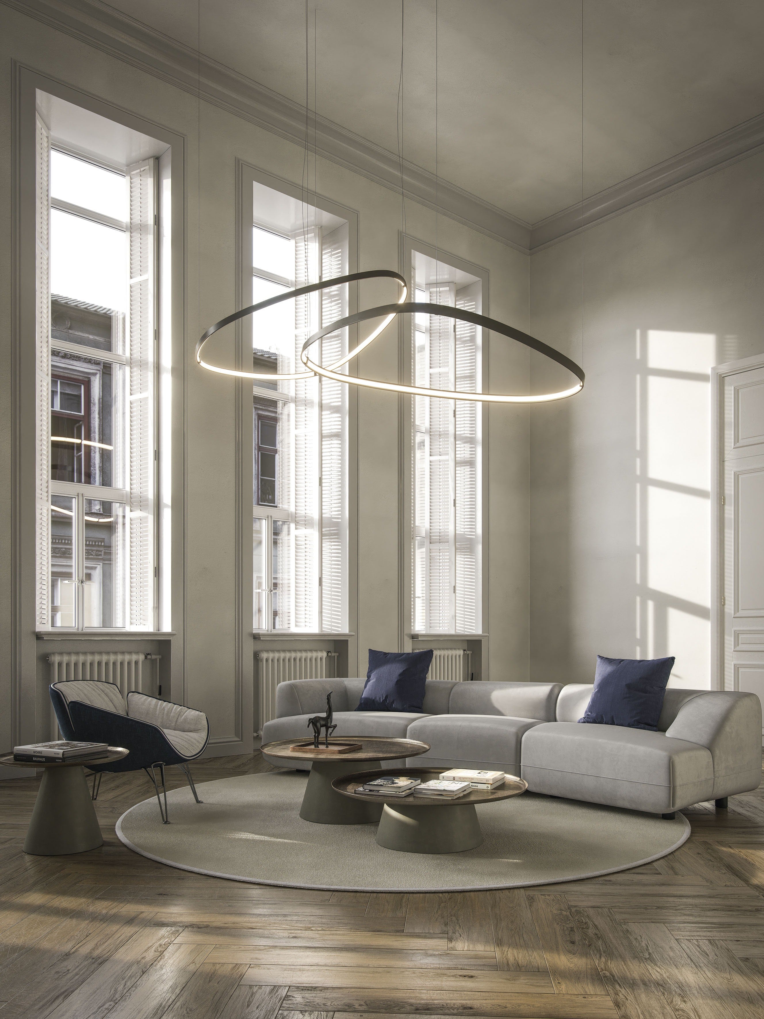 Cattelan Italia Magellano Magnum Steel Framed Ceiling Lamp