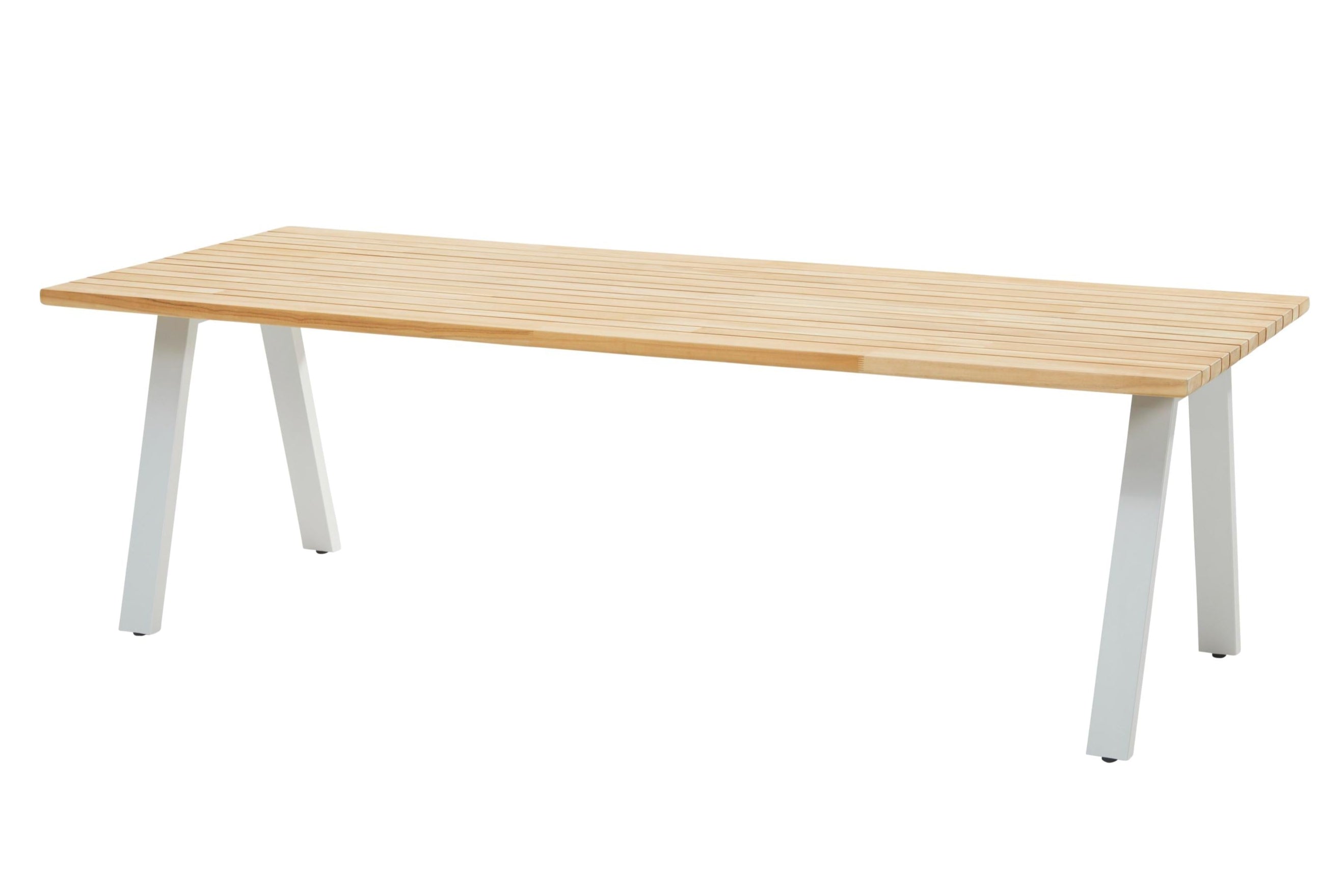 4 Seasons Outdoor Ambassador 240cm Dining Table With Natural Teak Top And Frost Grey Legs