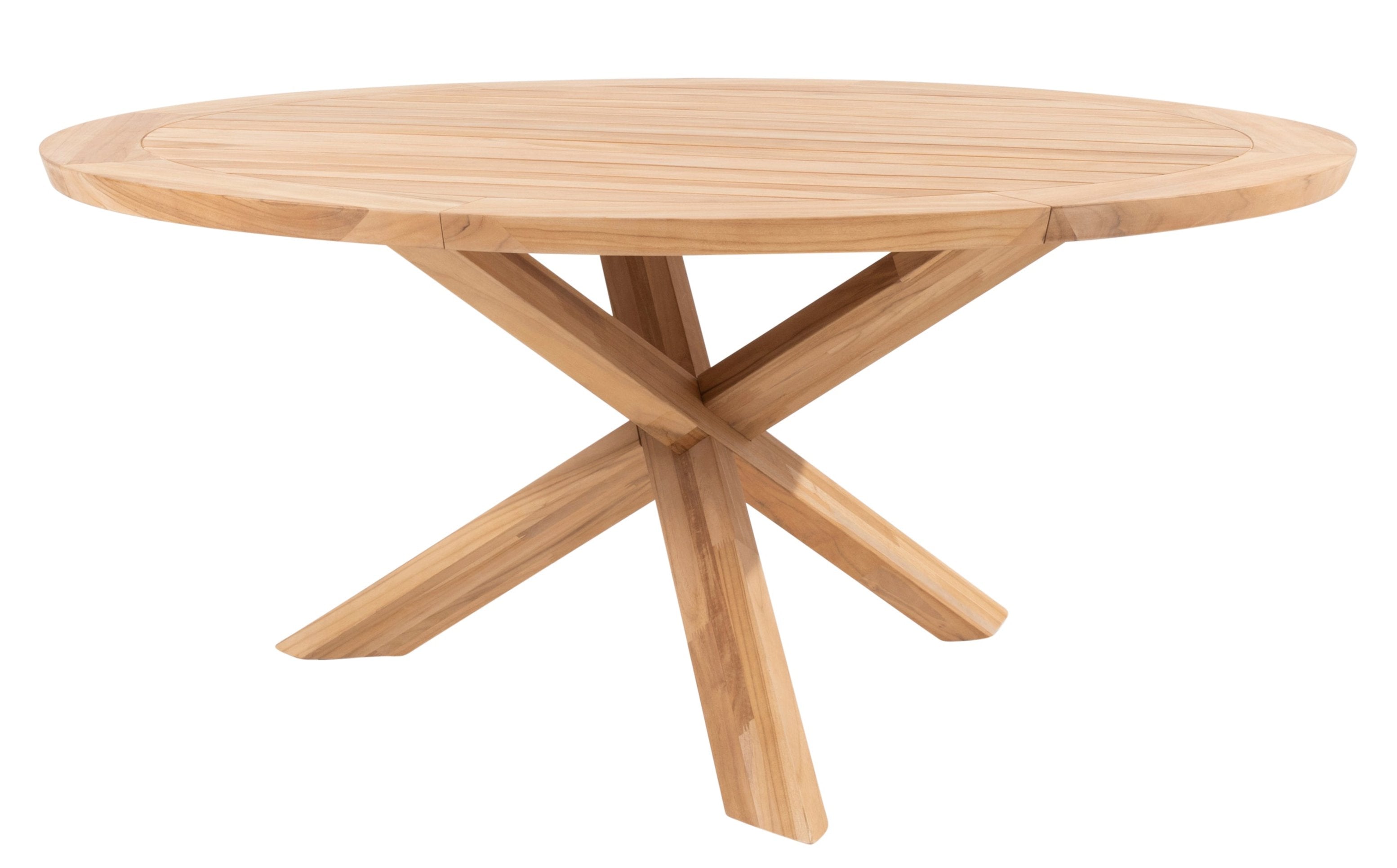 4 Seasons Outdoor Prado Dining Table 160 cm Ø With Natural Teak Top And Teak Legs