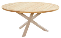 4 Seasons Outdoor Prado Dining Table 130 cm Ø With Natural Teak Top And Latte Legs