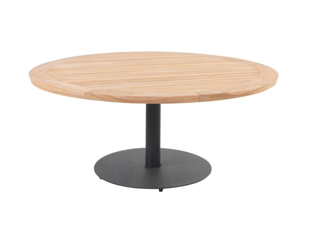 4 Seasons Outdoor Saba Table Top Natural Teak Base Anthracite Round 160 Cm H 69