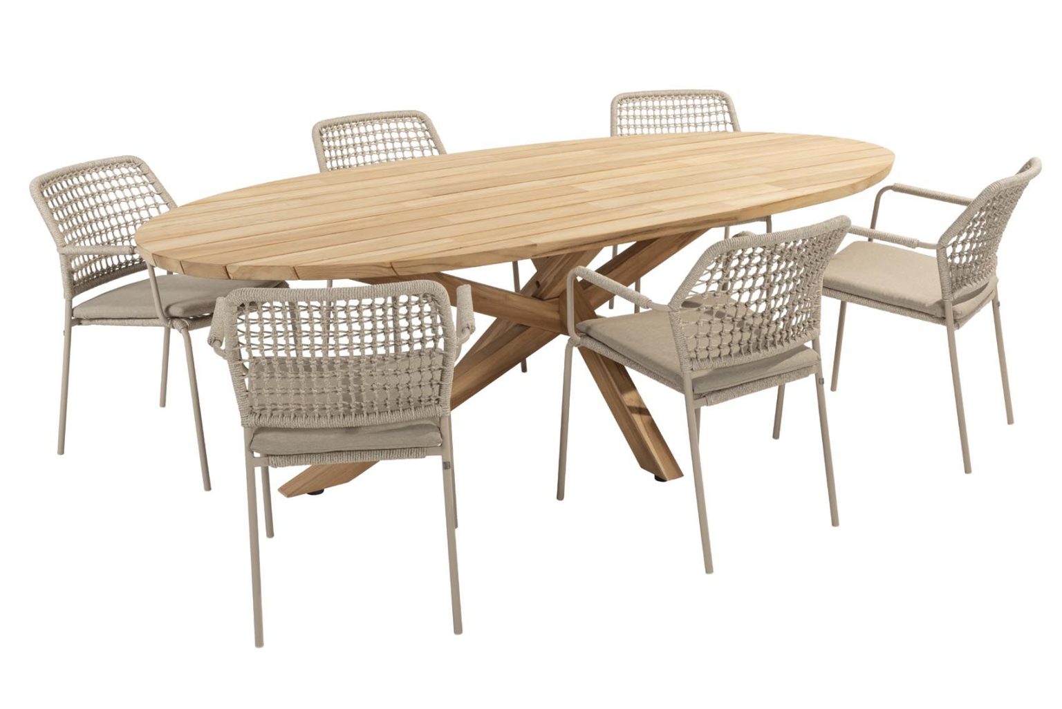 4 Seasons Outdoor Barista 6 Seat Dining Set With Prado 240cm Table