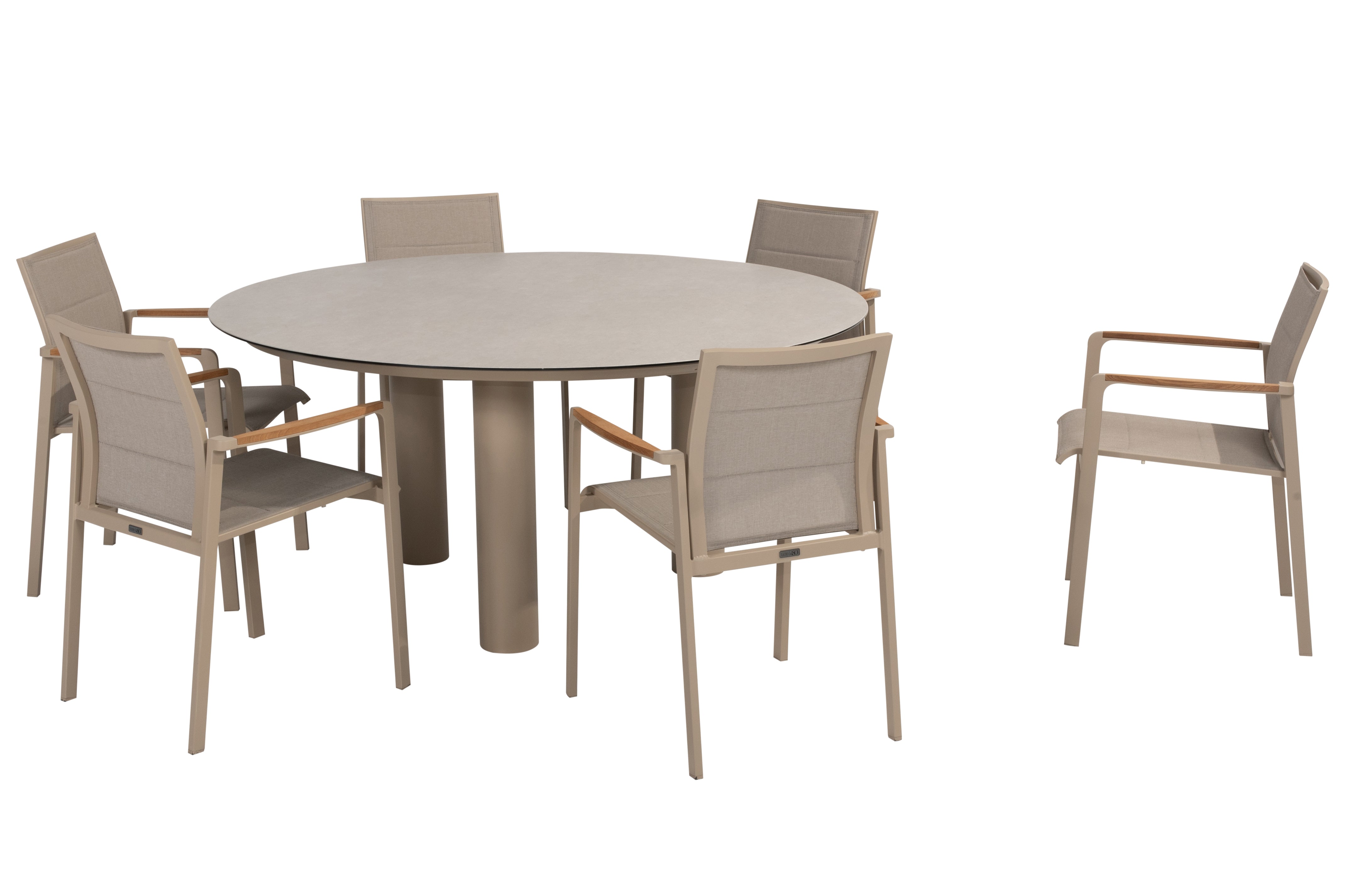 4 Seasons Outdoor Cortina dining Chair with Donato 160cm Dining table