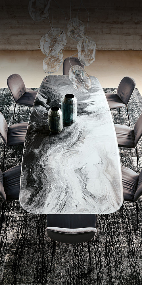 Cattelan Italia Stratos CrystalArt Rectangular & Barrel-Shaped Dining Table