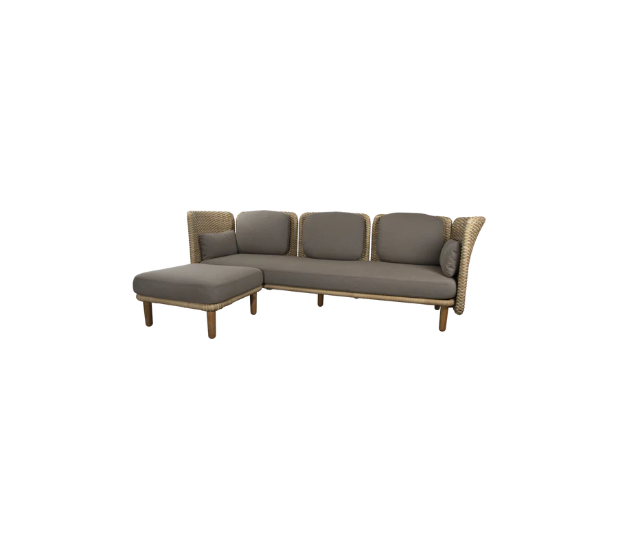 Cane-line Arch 3-Seat Sofa Low Arm and Backrest & Chaise Longue