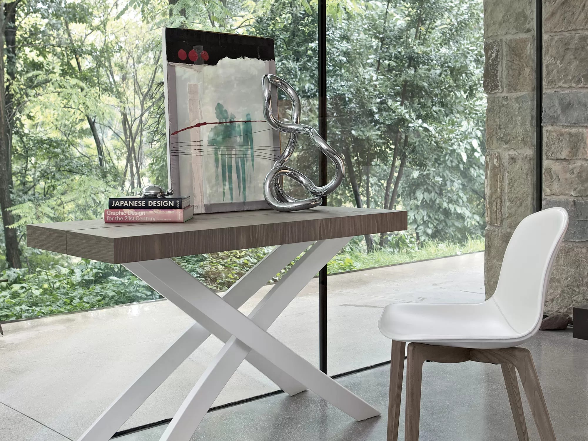 Artistico Console Console With Lacquered Metal Frame